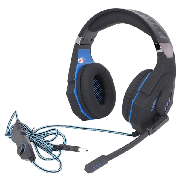 Gaming Headset 7.1 Surround Sound Støydempende PC USB Gaming Hodetelefoner med Mikrofon for Bærbar PC Call Center