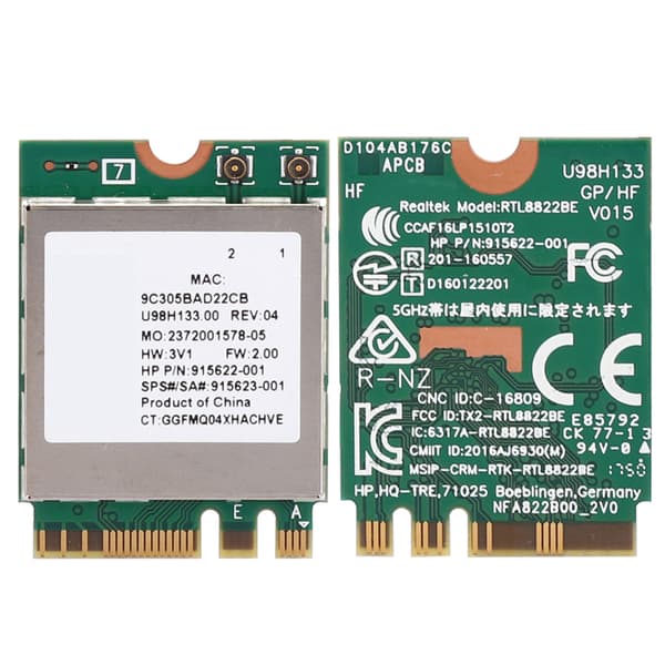 Nätverkskort RTL8822BE Dual Band 2.4G/5G M.2-gränssnittsstöd för Bluetooth 4.2