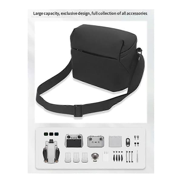 For DJI Mini 3 Pro/Mini 3 Drone Storage Shoulder Bag - Compatible with Mini 2, - Universal Protective Accessory Case Svart