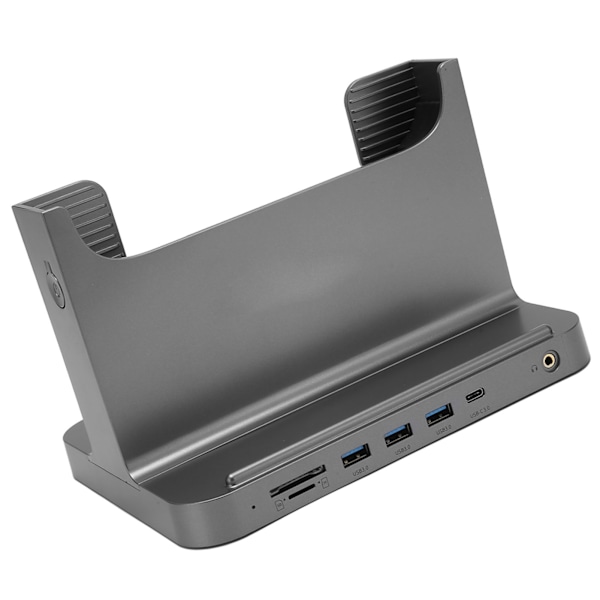 Vertikal PC-ställ 8 i 1 Dockningsstation Stabil Signalöverföring Mini PC-ställ för OS X Office Interface Expansion Space Grey