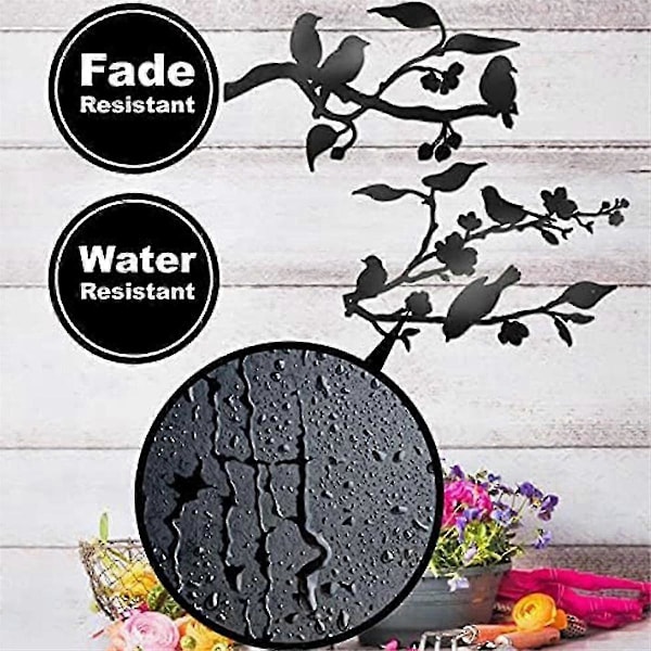 Metallfåglar Väggkonst - Metallfåglar Väggdekor Konst Fåglar Metallfågel Väggdekor Utomhus Fågeldekor