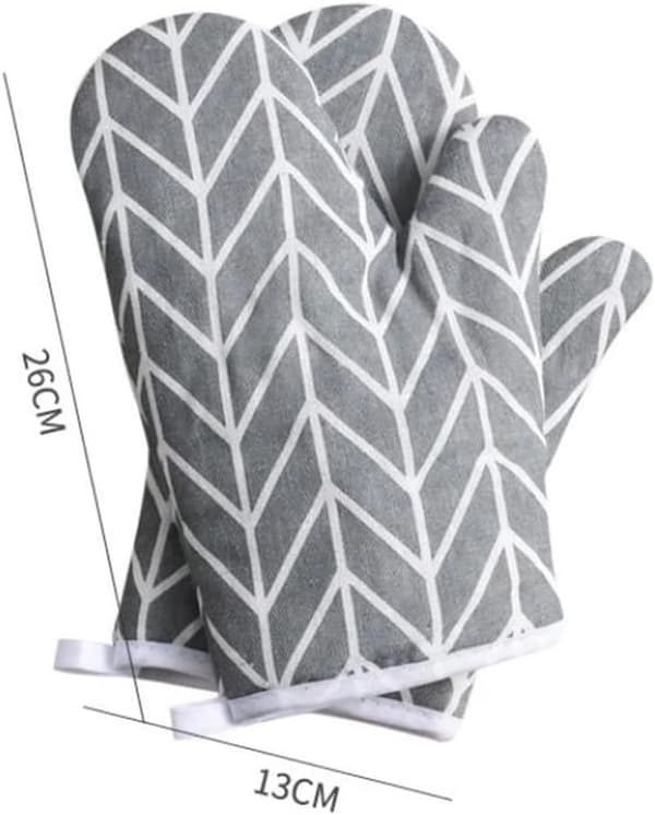 (White, 1 pair) Pot holders, high temperature anti-scald gloves, heat insulated thick microwave gloves