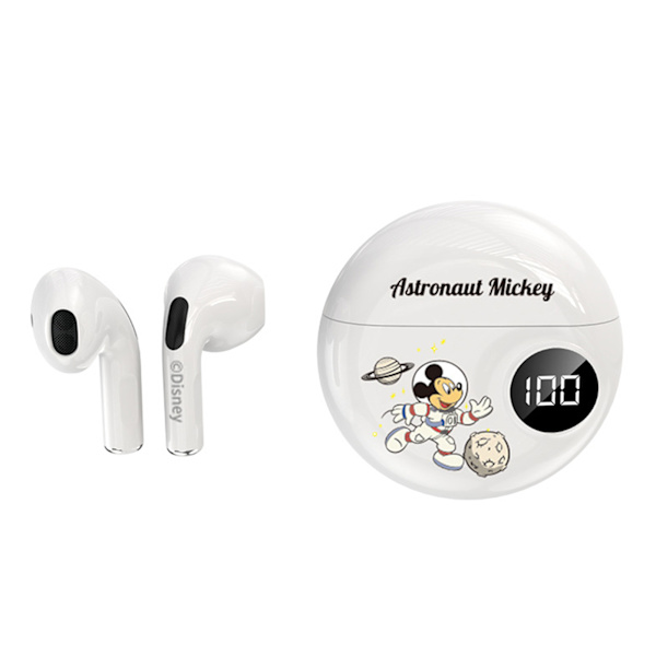 Trådlösa öronsnäckor Universal HiFi Stereo Sound Noise Cancelling Innovativa Graffiti Bluetooth-hörlurar Mickey White
