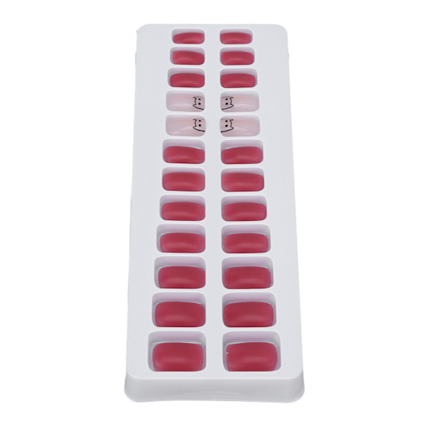 Bärbar Falsk Nail Jelly Lim Full Wraps Säker konstgjord falsk nagel med nagelverktygssats för kvinnor tjejer B11