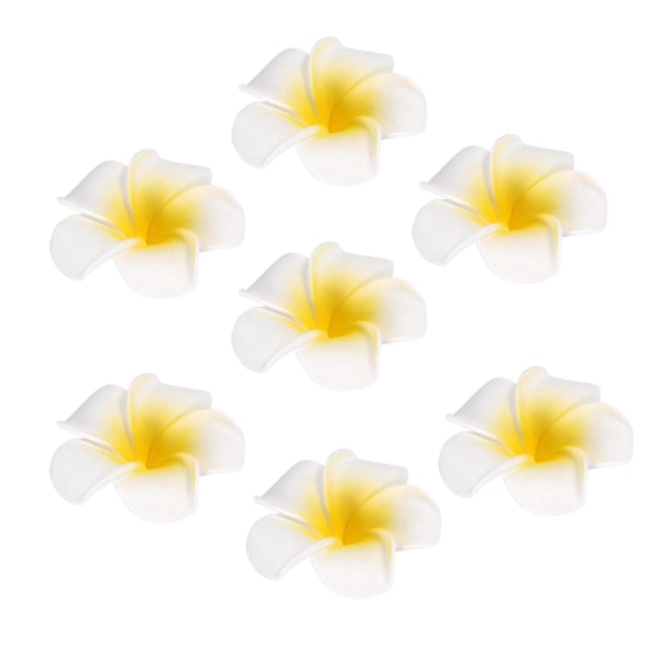 100 stk. hvide Hawaiian Frangipani kunstige Plumeria blomster i skum