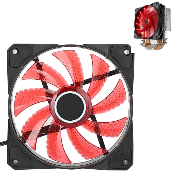 CPU-køleradiator Ultra-Silence 4 messingvarmerørblæser 1366 til 775AMD1155 stationær computer (3-benet) (rød)