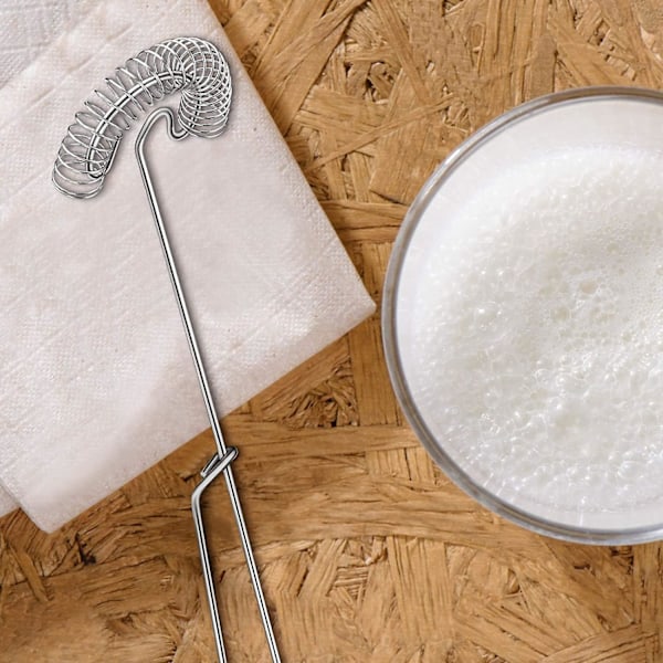 Mini Vispset i Rostfritt Stål, Platt Fjäderäggvisp, Mjölkmixer, 10 Tum, 4 Stycken