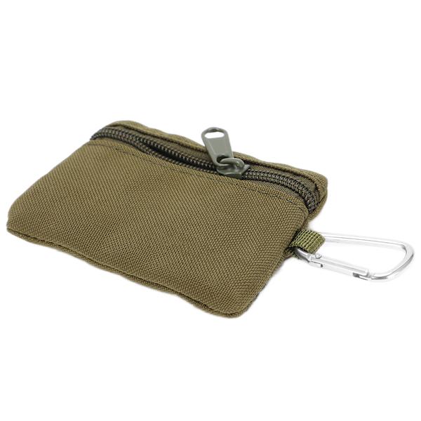 Udendørs EDC Molle Pung Pung Mini Bærbar Nøglekort Etui EDC Pung Taske Møntpung med Karabinhage Grøn