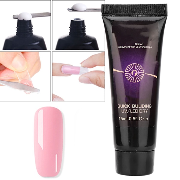 15 ml smärtfri snabb nagelförlängningsgel pappersfri byggmanikyr UV-gel 01