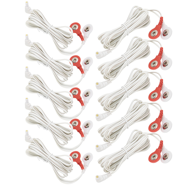 10 stk./pose 2,35 mm 1,5 m 2-i-1 knaptype Elektrodeledningsledninger Kabel til TENS Unit Fysioterapimaskine