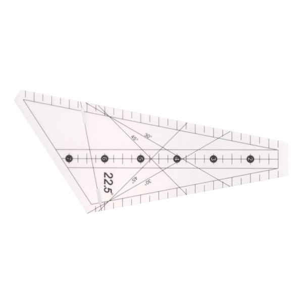 Quiltlinjal 22,5 grader Slot Design Transparent plastskräddare linjal verktyg för sömnad DIY hantverk12ft