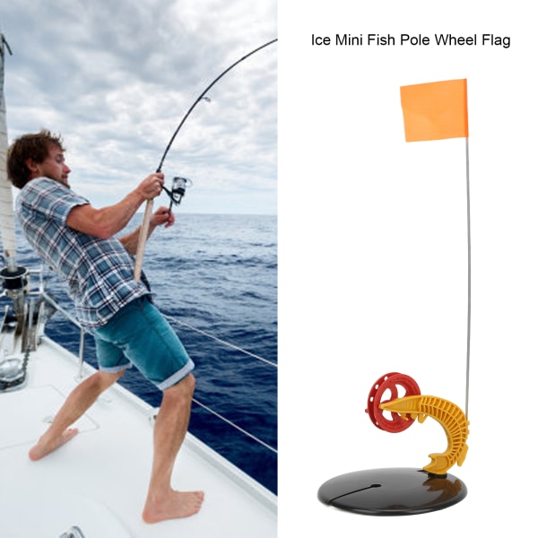 Bärbar vinterisfiskestolpe Wheel Marker Flag Set - ABS-redskap (ingen linkrok)