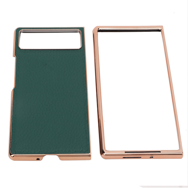 Skyddande fodral för Xiaomi MIX Fold 2, reptåligt läder, galvaniserat mobilfodral, grönt