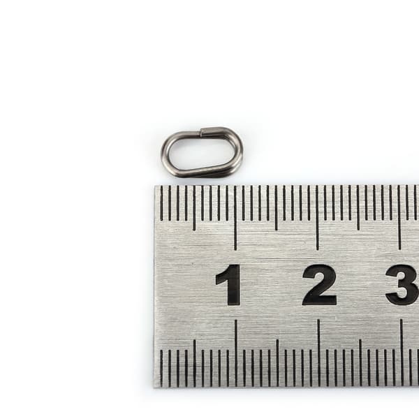 100 stk. ovale splitringe i rustfrit stål, drejelig snap, fiskegrej-stik (6x10 mm)