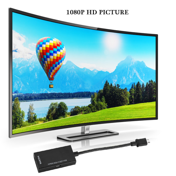 1080P Micro USB -HDMI-sovitin 8-kanavainen stereoääni 5pin HDMI-videosovitin Androidille