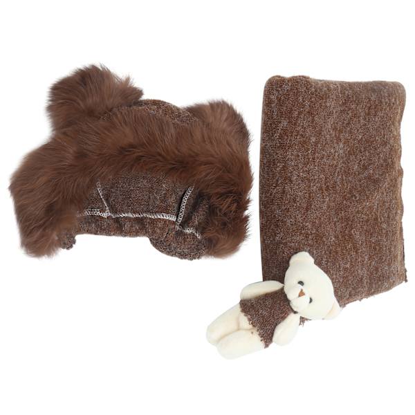 Nyfödd babyfotografering rekvisita babybildkläder hatt filt leksak set för spädbarn (kaffe hatt filt leksak)
