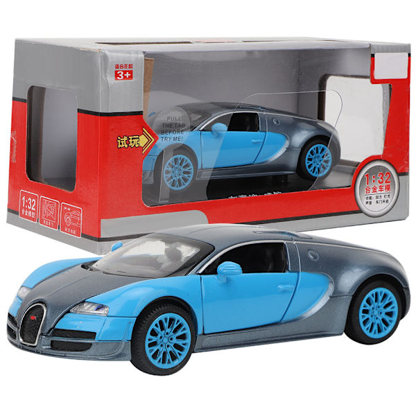 1:32 Bugatti Vega -vedon takaisin leluauto malli lelut lapsille