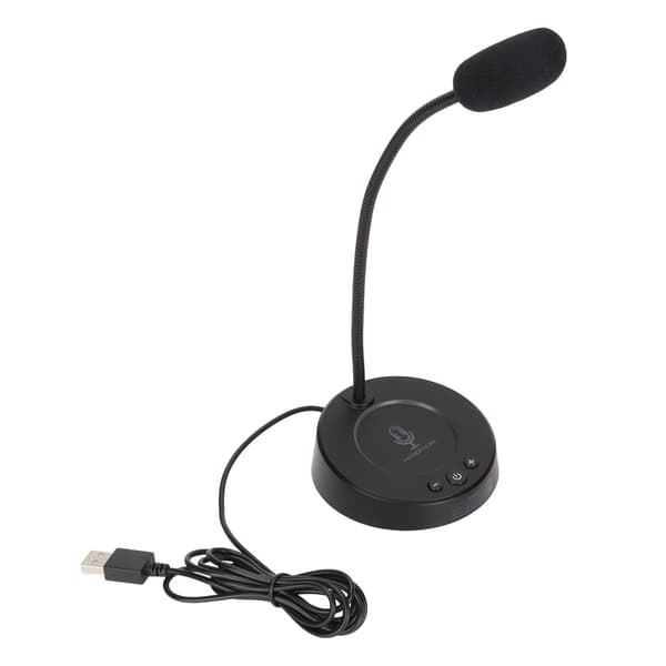 Bordmikrofon Støjreduktion 360 Graders Metalslange Anti-interferens RGB USB Computermikrofon til Kontormøder