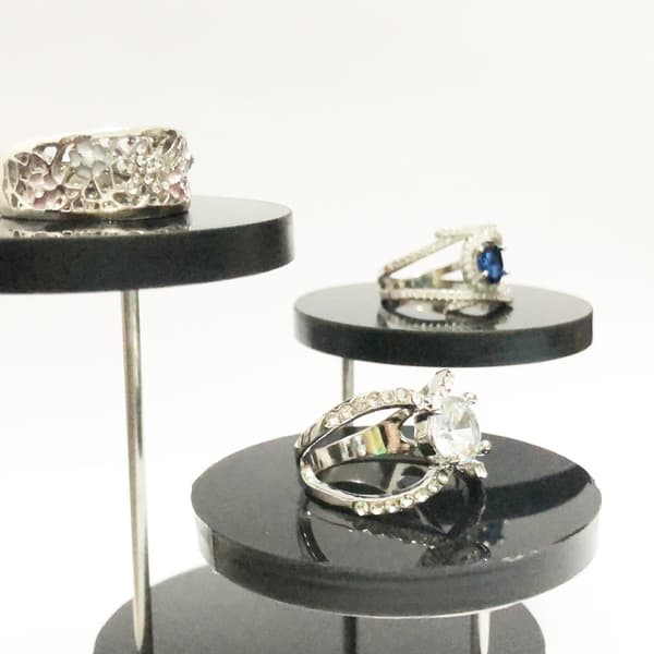Rund Smykke Display Stand Multi Lag Ring Display Riser Stand Kage Dessert Rack Fest Dekorative Hylder 3 Lag Sort