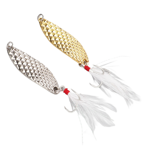 Fiskeske Lures Leech Form Sequin Hård Metal Spinner Bait til Ferskvand Saltvand Ørred Bass20g