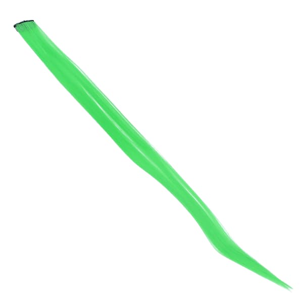 Farvede Clipin Hår Extensions Highlight Syntetisk Party Hår Extensions i ét stykke (Grøn)