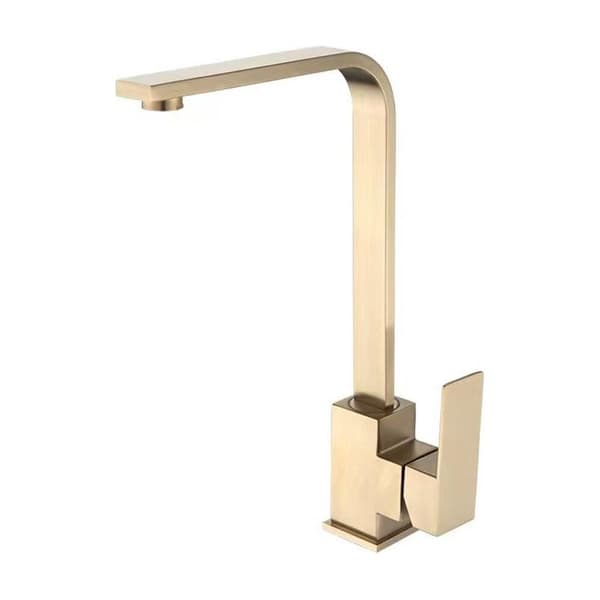 Varm och kall köksblandare med 60 cm vattenslang, 4-vägsanslutning, guld