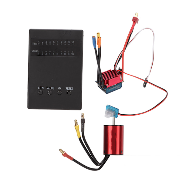 3800KV borstlös motor S35A ESC-kombination med ESC-programmeringskort Hög vridmoment borstlös kombinationssats för 1/14 för 1/16 RC-bil