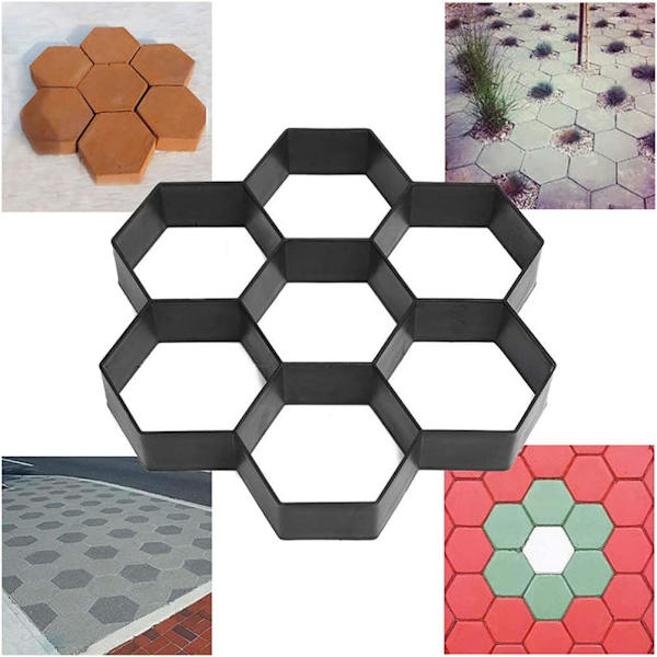 Hexagon Gangform til Gangstier i Beton til Vandrestier Trinbræt Form Have Gangsti Form
