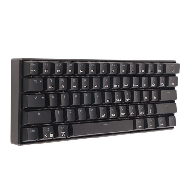 Mekanisk tangentbord 61 tangenter Tre lägen Stöd Trådlös Bärbar Ergonomisk Laddningsbart Batteri Speltangentbord Grön axelkropp
