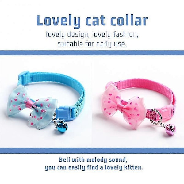 Husdjursfluga Halsband Kattklocka Halsband Koreansk Husdjurshalsband Kattfluga Hårband Halsband, Lämplig För Katter Och -GSL mörkblå