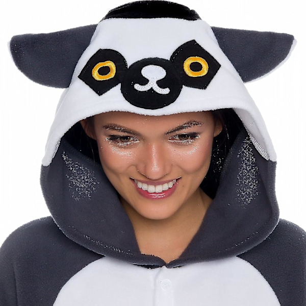 Udklædningsdragt med dyre- og havdyrs-plys - Funziez til voksne, kvinder og mænd Small Lemur XL