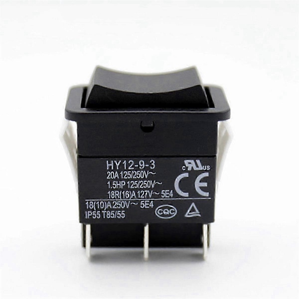 Rocker Switch, HY12-9-3 6-stifts industriell elektrisk vippströmbrytare 125V/250V tryckknapp