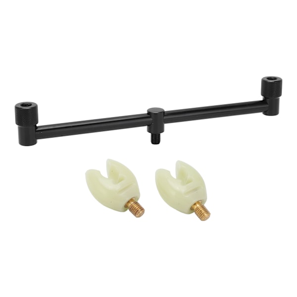 Karpfiske Spö Stöd Buzz Bar med Luminous Huvud Aluminiumlegering Fiske Buzz Bars Tillbehör (25cm Fäste 2 Huvud)