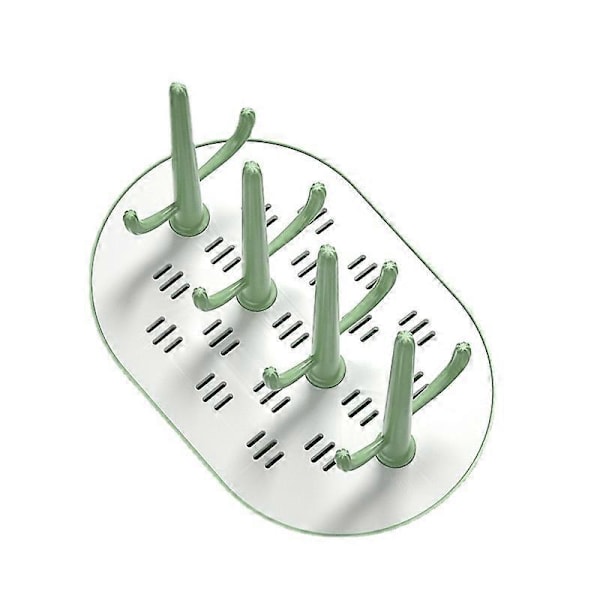 Tørkestativ for babyflasker, kaktusdesign, dryppstativ for flasker og tilbehør (Grønn)