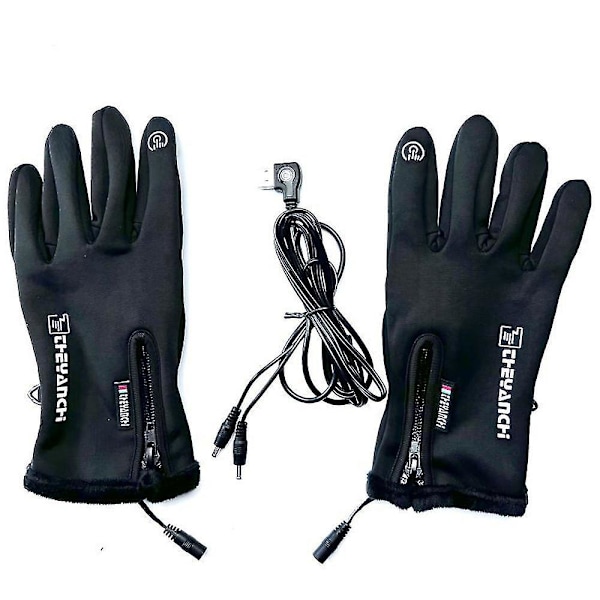Elektrisk Opvarmede Handsker USB Genopladelige Vintervarmere Vanter Touch Screen Cykling Vanter Sort
