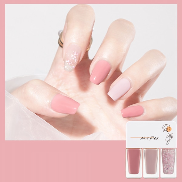 3-pack nagellackset på vattenbasis för kvinnor, lätt att ta bort, snabbtorkande nagellack för dejting, halloweenfest T14