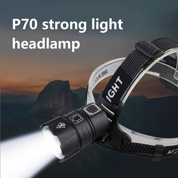 P70 4000LM Erittäin kirkas USB lataus Zoomattava power, vahva kevyt otsalamppu