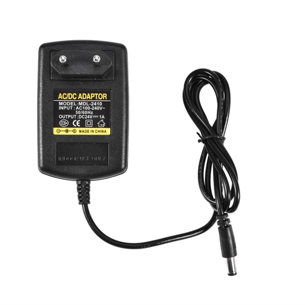 Universal AC100-240V til DC 24V 1A Adapter Strømforsyning Vægopladerledning 5,5*2,1mm EU-stik