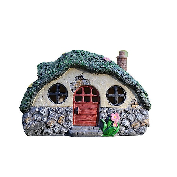 Fe Have Statue Hus Statue, Smukt Foyer Hus med Solar LED Lys