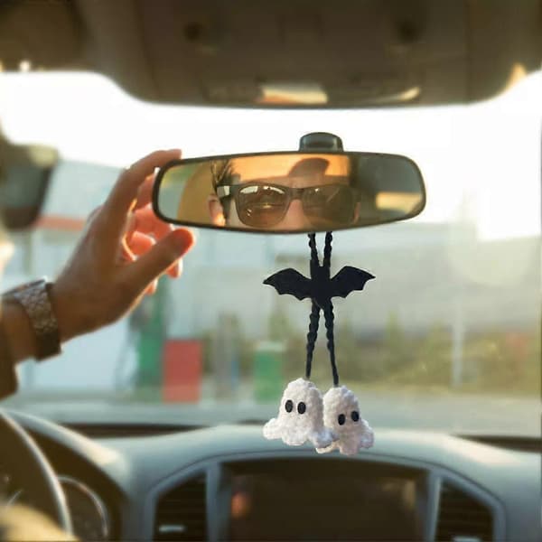 Handmade Crocheted Halloween Plush/Soft Bag or Car Pendant - Ghost 1pcs