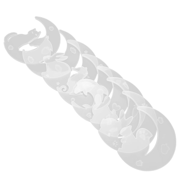 8 stk Silikone Måneform DIY Craft Making Moon Rabbit Cat Pendant Silikone Form