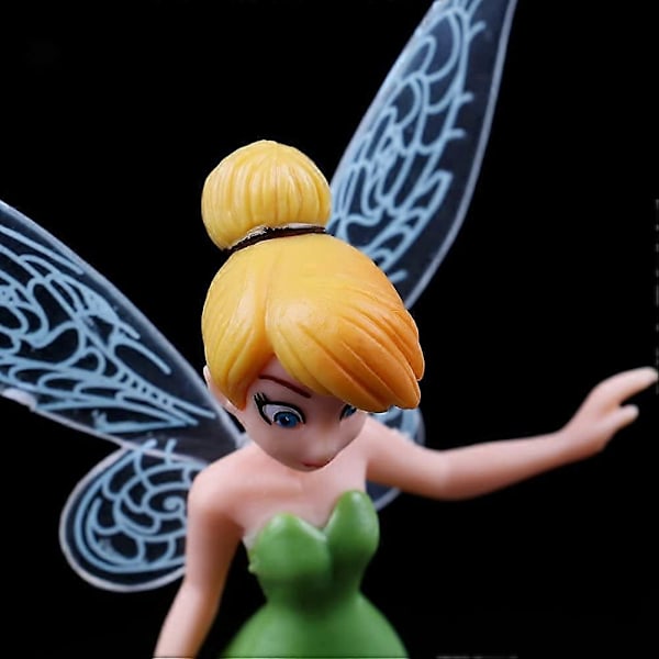 6 st Blomsterfé Pixie Fly Wing Familj Miniatyr Blomsterfé Flickor Dockhus Trädgård Ornament Tillbehör Figurin Staty för DIY Fé Trädgårdsinredning
