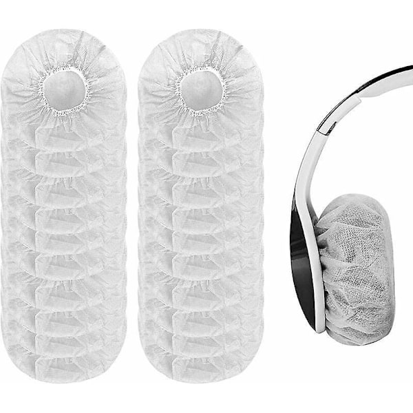 100 Stycken Hygieniska Engångs Öronkuddsskydd Hörlurs Öronkuddsskydd för De Flesta Hörlurar med 8-10cm Kuddar (Vit)，Superma