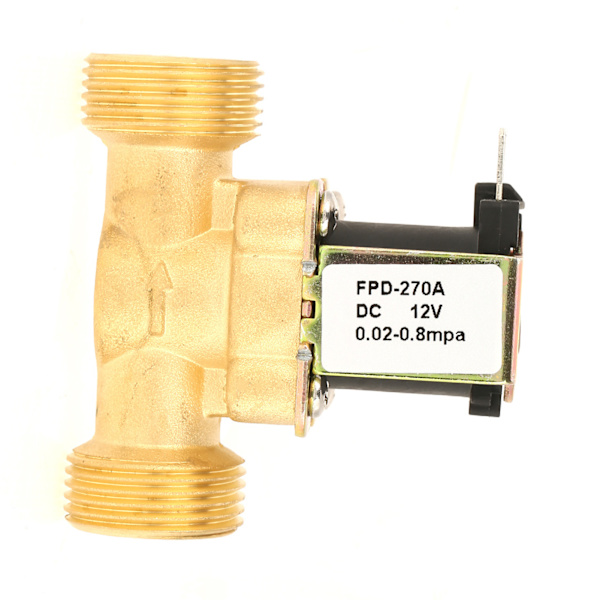1 stk DC12V G3/4 Normalt Lukket Messing Elektrisk Magnetventil til Vand