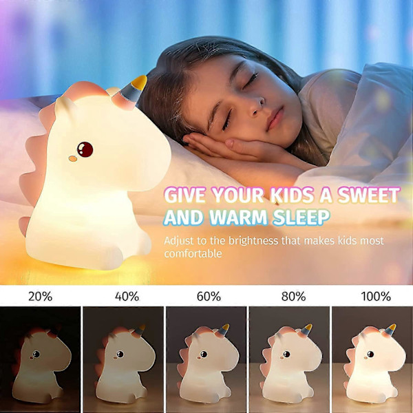 Nattlampa för flickrum, Färgskiftande söta nattlampor för barnrum, USB-uppladdningsbar squishy silikonlampa med fjärrkontroll, Kawaii-rum