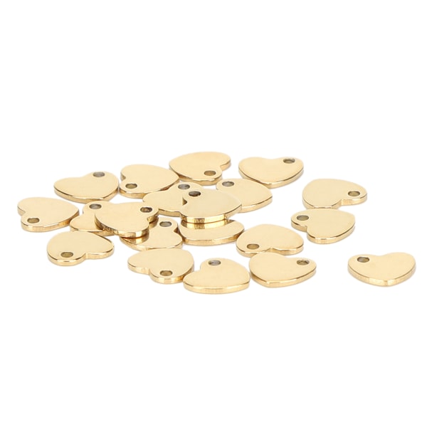 20 stk gjør-det-selv-hjerteformet anheng i rustfritt stål med tilbehør til å lage smykker (gull 6,5 x 7 mm)
