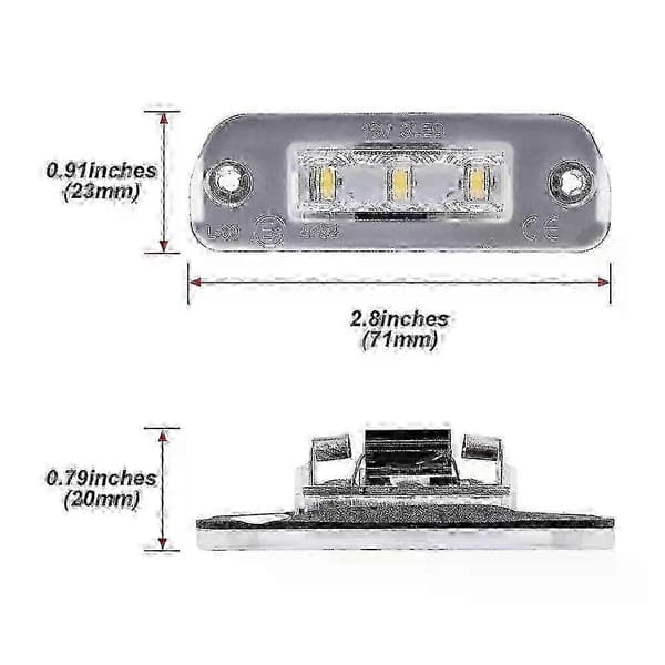2 stk. LED-nummerpladelys til Mercedes Benz W251 W164 X164 R ML GL 2005-2012 modeller, Canbus bagnummerpladelys