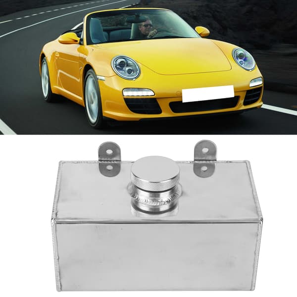 Aluminium Vinduesviskervæskebeholder 2L Poleret Intercooler Spraytank Universal Bil Dele