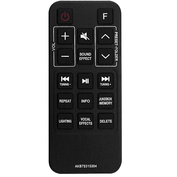 Akb75315304 Erstatningsfjernbetjening til LG Soundbar Home Audio Systems-B10