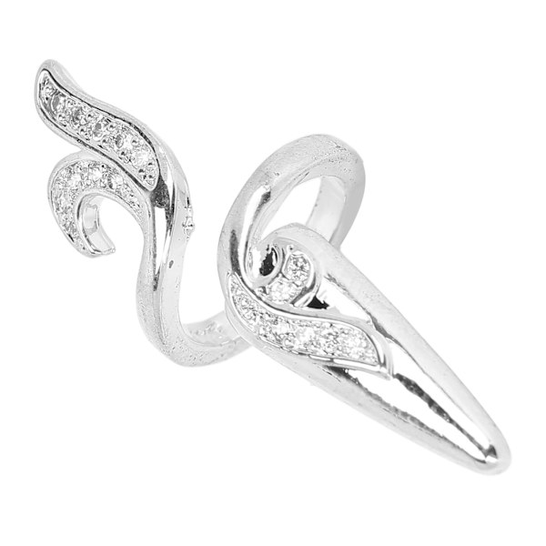 Kvinder Fingernegl Ringe Charmerende Rhinestones Negle Cover Ring til Negle Art Dekoration Sølv Halefinger